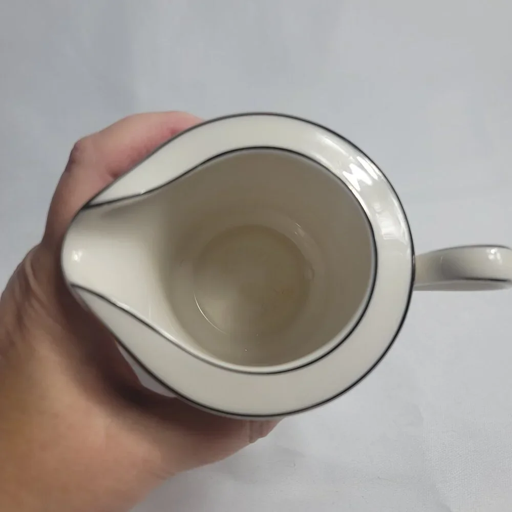 Noritake Trudy Creamer Ivory with Blue & White Scrolls #7087